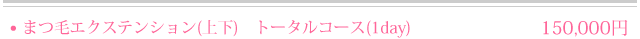 ܂уGNXeV(㉺)@g[^R[X(1day)@150000~